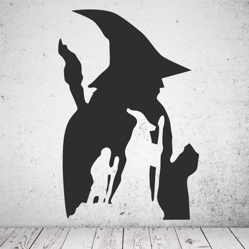 Preview: 46231 Herr der Ringe Gandalf mit Frodo Silhouette Wandsticker